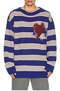view 1 of 5 Grunge Stripe Pullover in Blue