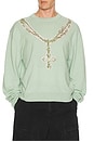 view 1 of 5 Pearl Logo Necklace Print Pullover in Mint