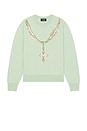view 4 of 5 Pearl Logo Necklace Print Pullover in Mint