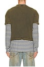 view 2 of 5 Layered Striped T-Shirt in Grey