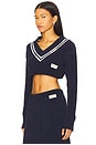 view 2 of 4 Cable Cropped Sweater in Navy