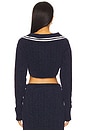view 3 of 4 Cable Cropped Sweater in Navy
