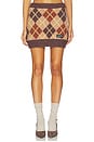 view 1 of 6 Argyle Intarsia Mini Skirt in Brown