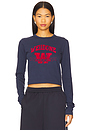 view 1 of 4 Print Long-sleeved T-shirt in Navy