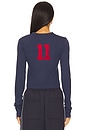 view 3 of 4 Print Long-sleeved T-shirt in Navy
