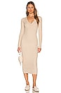 view 1 of 3 Lux Herringbone Midi Dress in Sandstone