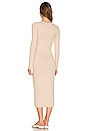 view 3 of 3 Lux Herringbone Midi Dress in Sandstone