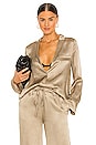 view 1 of 4 Leila Pajama Shirt in Khaki