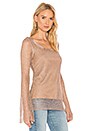 view 2 of 5 Magnolia Bell Sleeve Top in Metallic Mesh