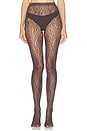 view 1 of 2 Rose Lace Effect Tights in Darkwood