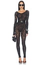 view 1 of 3 Infinite Rose Net Jumpsuit in Black