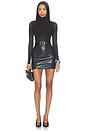 view 6 of 6 Embossed Alligator Mini Skirt in Black