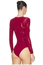 view 4 of 5 Rose Net Bodysuit in Crimson