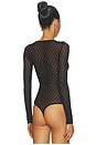 view 4 of 5 Velvet Net Illusion Bodysuit in Black