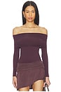 view 1 of 4 Sheer Drape Top Long Sleeves in Wild Plum