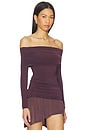 view 2 of 4 Sheer Drape Top Long Sleeves in Wild Plum