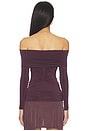 view 3 of 4 Sheer Drape Top Long Sleeves in Wild Plum