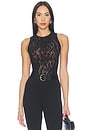 view 1 of 5 Infinite Rose Net Bodysuit in Black