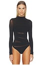 view 2 of 5 Infinite Wrap String Bodysuit in Black & Black