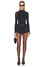 view 6 of 5 Infinite Wrap String Bodysuit in Black & Black