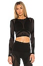 view 1 of 4 x Adidas Sheer Motion Top in Black & Nearly Black