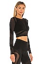 view 2 of 4 x Adidas Sheer Motion Top in Black & Nearly Black