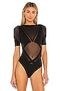 view 2 of 5 x Adidas Sheer Motion Bodysuit in Black & Nearly Black