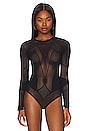 view 2 of 5 Romance Net Bodysuit in Black