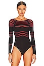 view 2 of 5 Body Lines String Bodysuit in Port Royale in Port Royale & Black