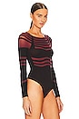 view 3 of 5 Body Lines String Bodysuit in Port Royale in Port Royale & Black