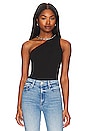 view 1 of 5 One Shoulder Asymmetrical Bodysuit in Black