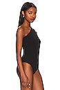 view 3 of 5 One Shoulder Asymmetrical Bodysuit in Black