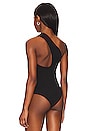 view 4 of 5 One Shoulder Asymmetrical Bodysuit in Black