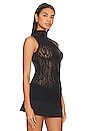 view 2 of 4 Snake Lace Top Sleeveless Top in Black