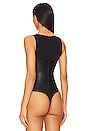 view 4 of 5 Eco Faux Leather String Bodysuit in Black