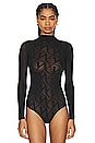 view 2 of 5 W Lace String Bodysuit in Black