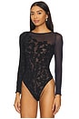 view 4 of 6 Graphic Flower String Bodysuit in Deep Night & Black