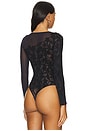 view 5 of 6 Graphic Flower String Bodysuit in Deep Night & Black