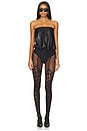 view 5 of 5 Faux Leather Bodysuit in Black