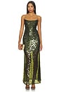 view 1 of 4 VESTIDO LARGO BACKLESS  in Forest Green Sequin