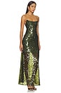 view 2 of 4 VESTIDO LARGO BACKLESS  in Forest Green Sequin