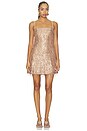 view 1 of 4 Shift Mini Dress in Gold Sequin