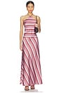 view 1 of 4 Halter Maxi Dress in Magenta Stripe
