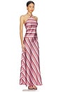 view 2 of 4 Halter Maxi Dress in Magenta Stripe