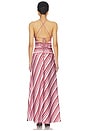 view 3 of 4 Halter Maxi Dress in Magenta Stripe