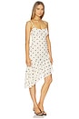 view 2 of 4 Asymmetrical Frill Midi Dress in Ivory Polka