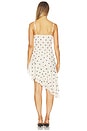 view 4 of 4 Asymmetrical Frill Midi Dress in Ivory Polka
