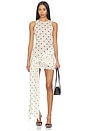 view 1 of 3 Mesh Wrap Mini Dress in Ivory Polka
