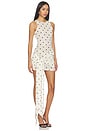 view 2 of 3 Mesh Wrap Mini Dress in Ivory Polka