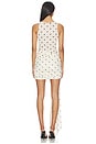view 3 of 3 Mesh Wrap Mini Dress in Ivory Polka